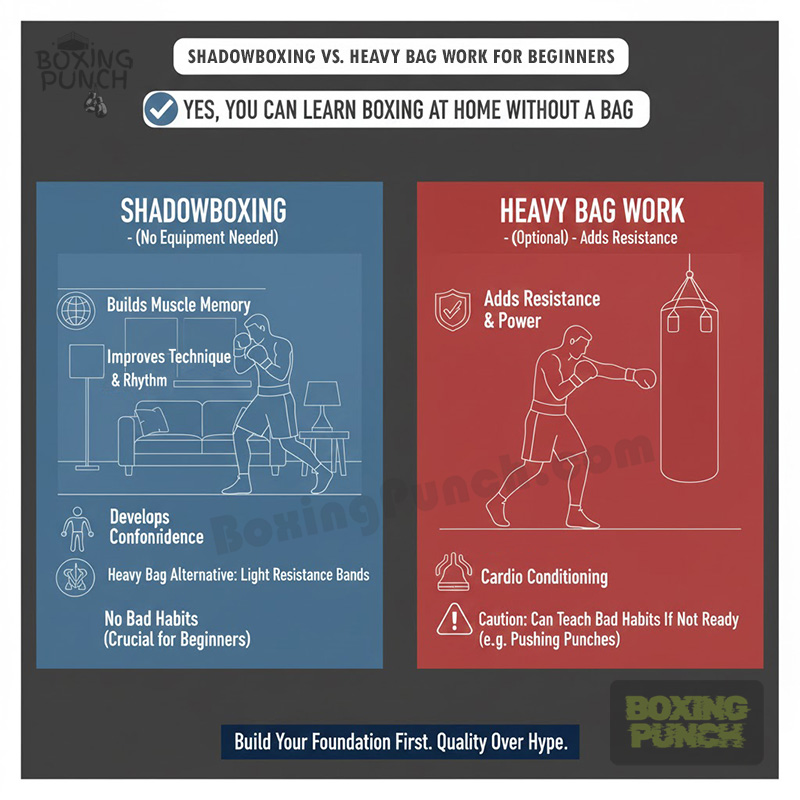 Beginner Boxing Workout Routine at Home 9 Shadowboxing vs. Heavy Bag Work Guide for Beginners