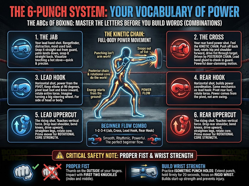 Beginner Boxing Workout Routine at Home 7 The 6-Punch System - Your Vocabulary of Power Guide