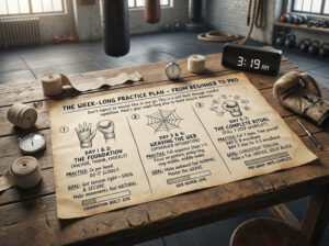 How to Wrap Your Hands Properly for Boxing 20 Close-up photo of an athlete demonstrating The Week-Long Practice Plan – From Beginner to Pro in Boxing