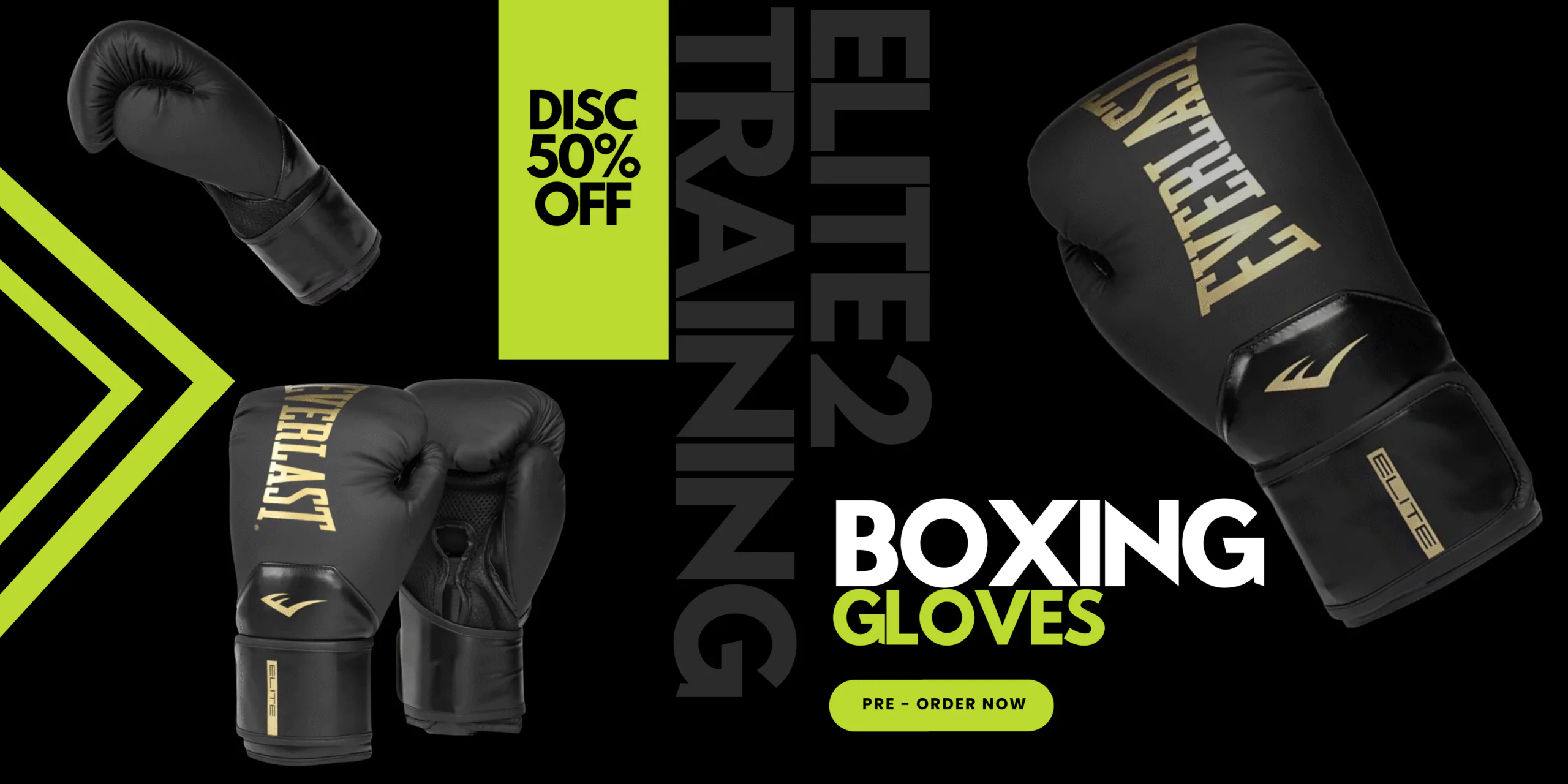 “Everlast Elite 2 Training Boxing Gloves Black Gold – Premium Wrist Support, Triple-Layer Foam, and EverCool Mesh Palm.”