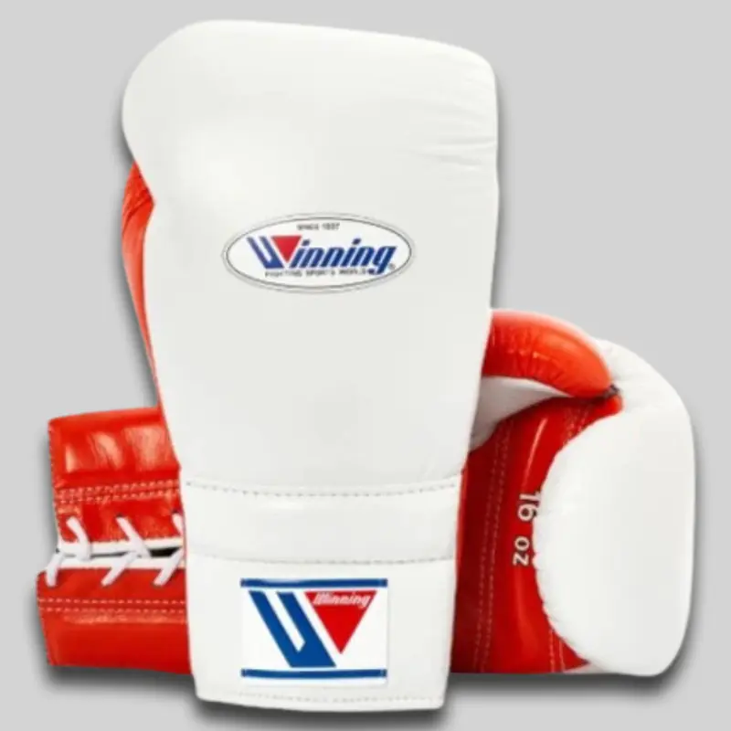 Winning Cowhide Lace-Up Boxing Gloves for Training and Sparring